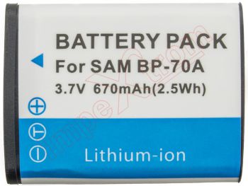 Generic battery, Li-ion, 3,7 Voltios, 670mAh, 2,5Wh, inserción